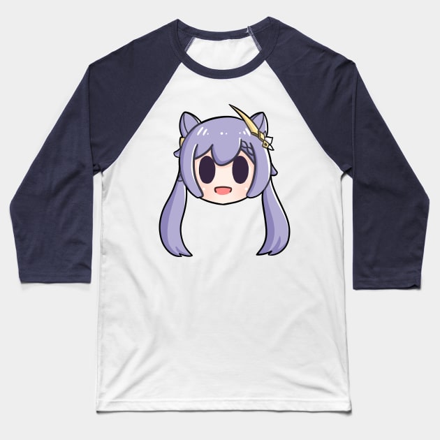 Genshin Impact Keqing chibi head Baseball T-Shirt by Oricca